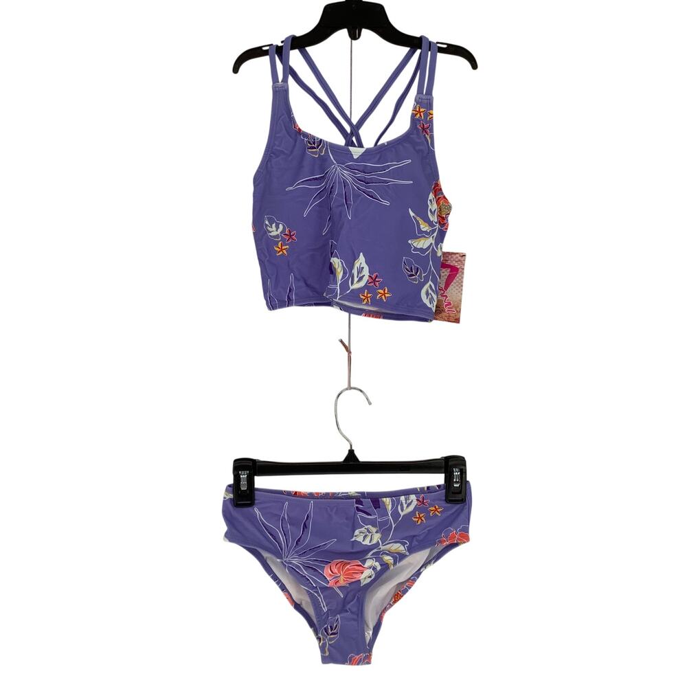 Kanu Surf Girl's 16 Purple Beach Sport Summer Tankini Two Piece Swimsuit M24-4